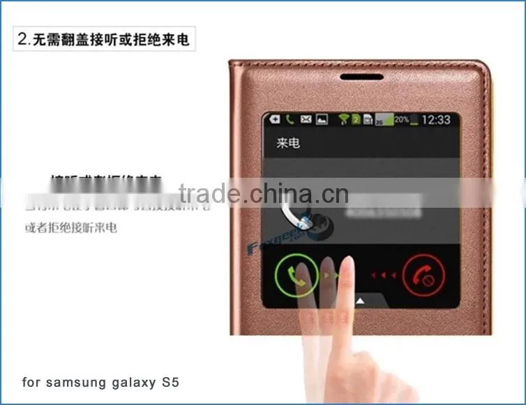 Original factory price case for Samsung galaxy S5 with smart cover wake up / sleep function