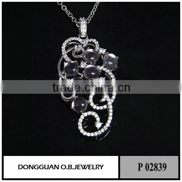 Alibaba Website Custom Big Stone Pendant Design Diamond Jewelry Necklace