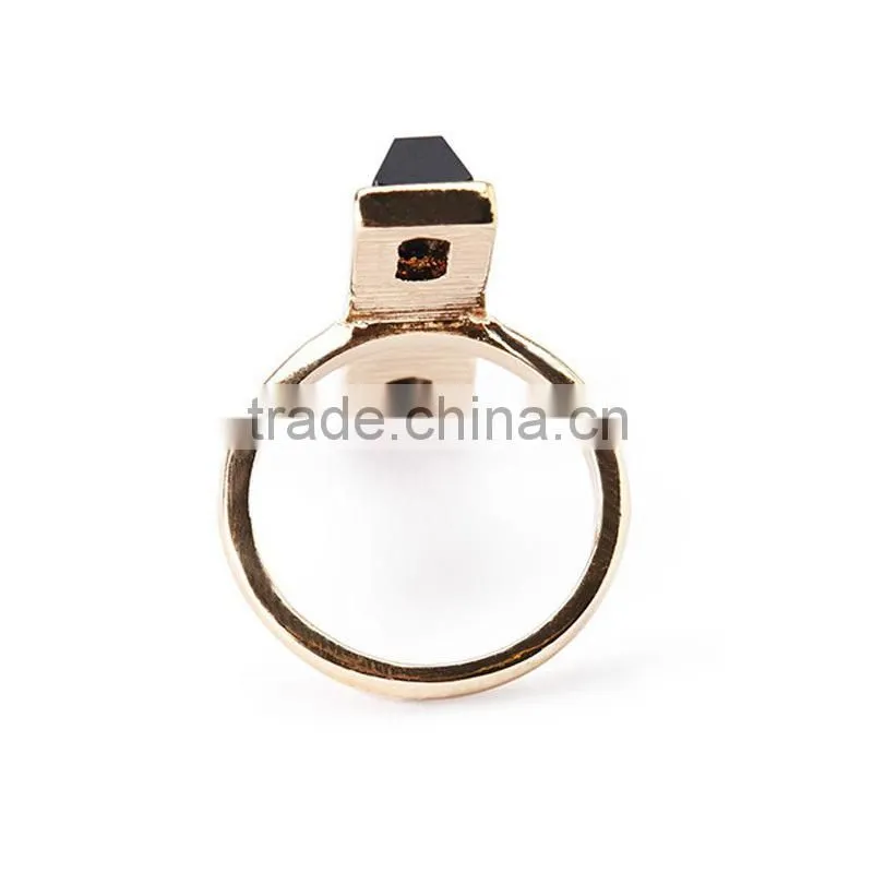 custom gold plated simple finger ring designs with stone