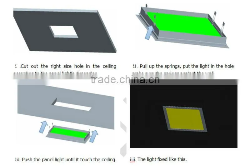 Warm White 600*600 48W SMD Triac Dimming LED Panel Light with wall switch