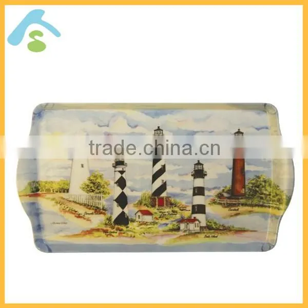 printed rectangle melamine serving tray