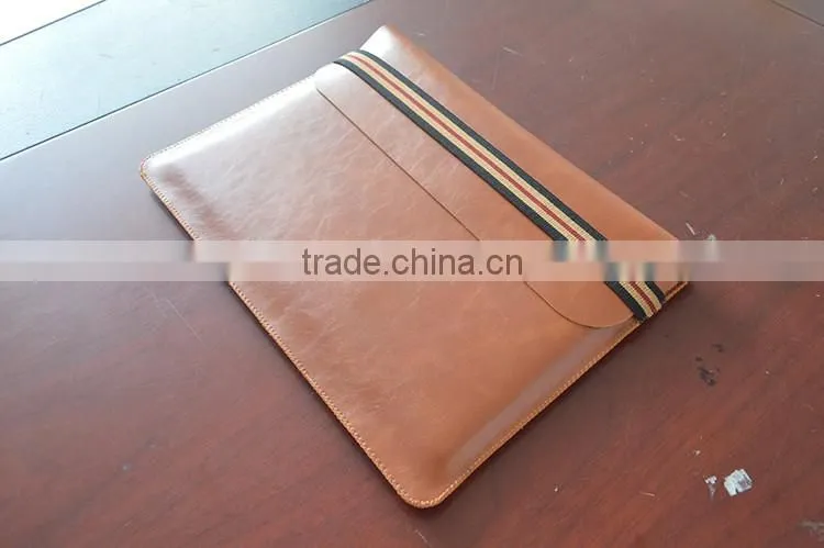 High Quality Custom popular portable for macbook leather cas