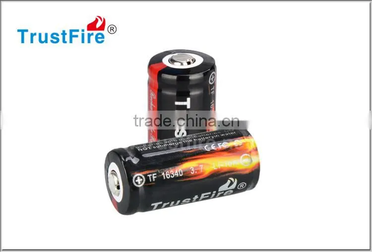 Trustfire portable 900mAh 16340 3.7v 900mAh rechargeable protected lipo battery from china manufacturer