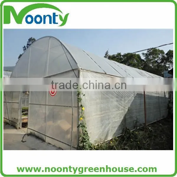 Single span roof vent tropical climate greenhouse