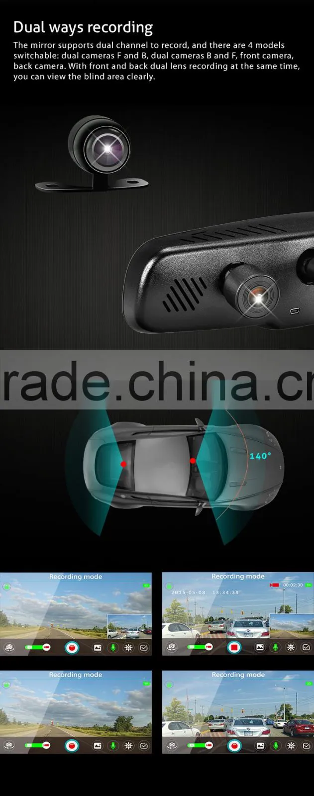2015 high quality multifunction rearview mirror