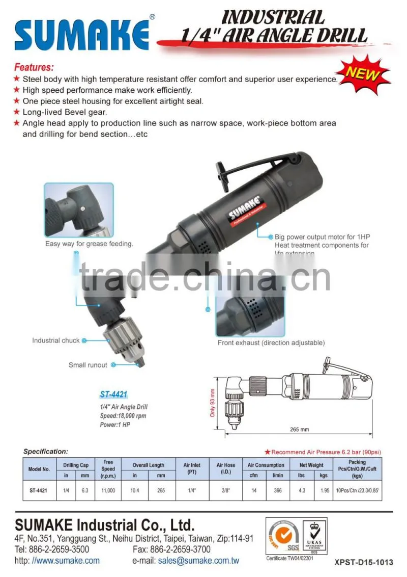 New arrival 1/4" Industrial power angle Impact Drill