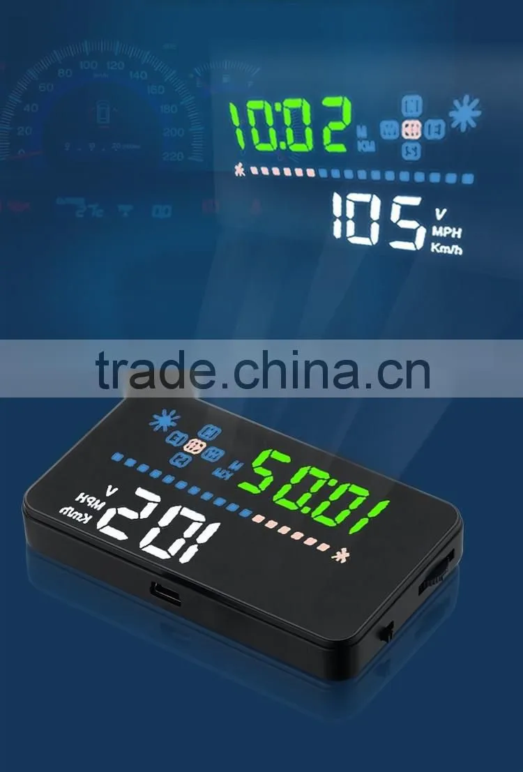 Car HUD A3 3.5 inch Screen GPS Head Up Display With Speedometer Kmh/MPH Speeding Warning Compass Compatible For OBD1 OBD2 Car