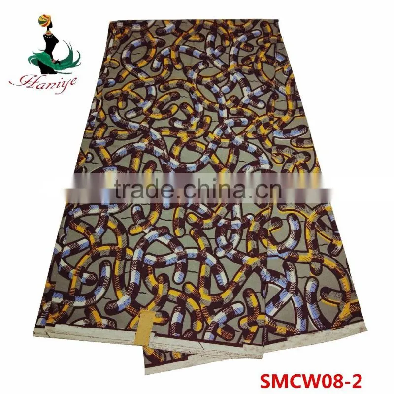 Newest model real wax fabric SMCW05 African super wax print fabric wholesale