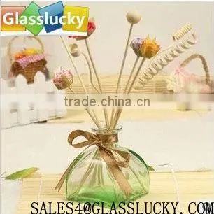 100ml colorful reed glass diffuser bottles with lid in square shape