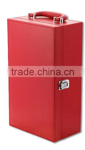 Manmade Leather 2-Bottle Wine Carrier Box