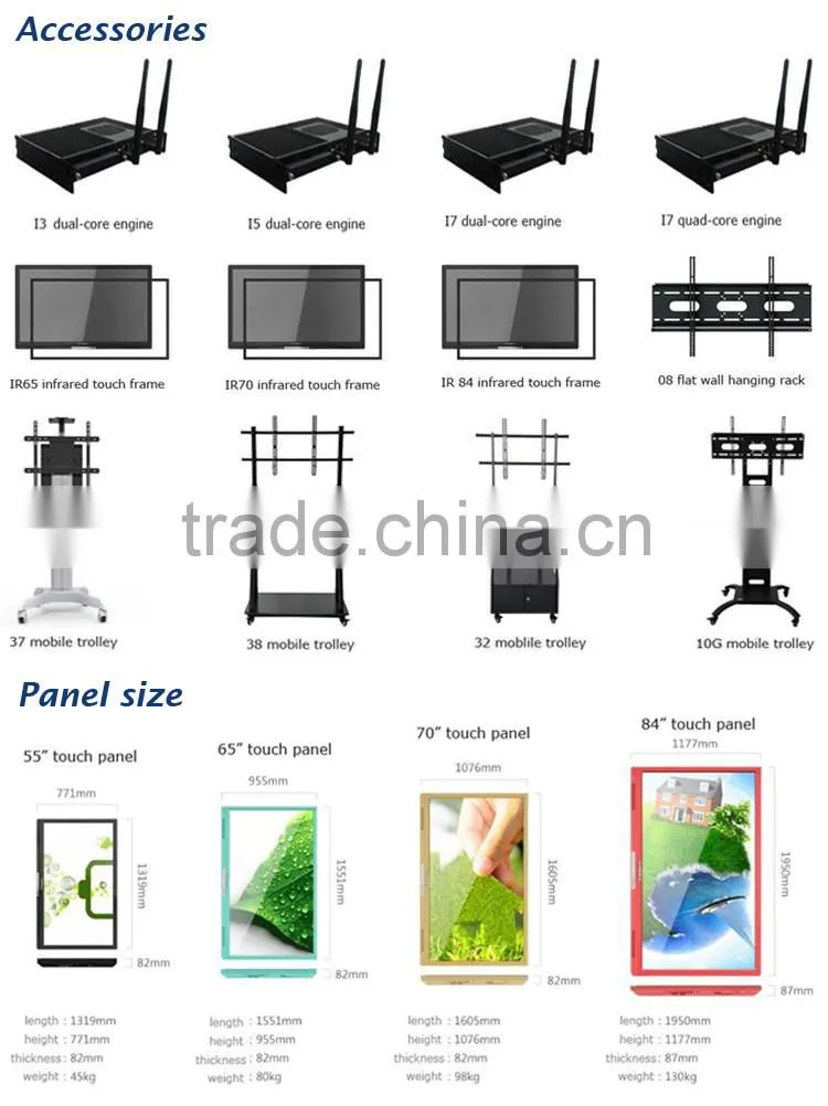 65 inches infrared multi-touch screen