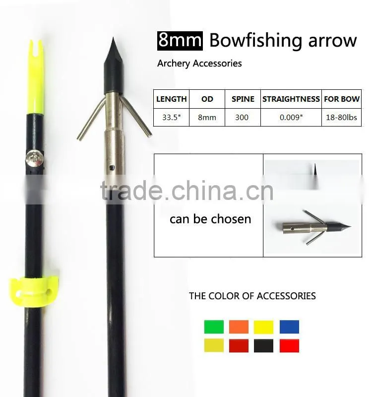 Bow fishing arrow fiberglass arrow for compound bow