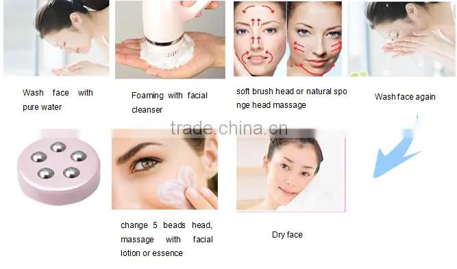 4 in1 Ultrasonic Multi-function Electric Face Beauty Deep Cleaning Massage Brush
