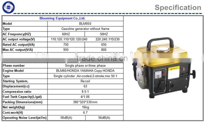 BLM950 gasoline generator