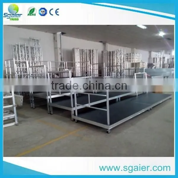 6 legs 1.22x2.44m portable stage, easy set up strong stage