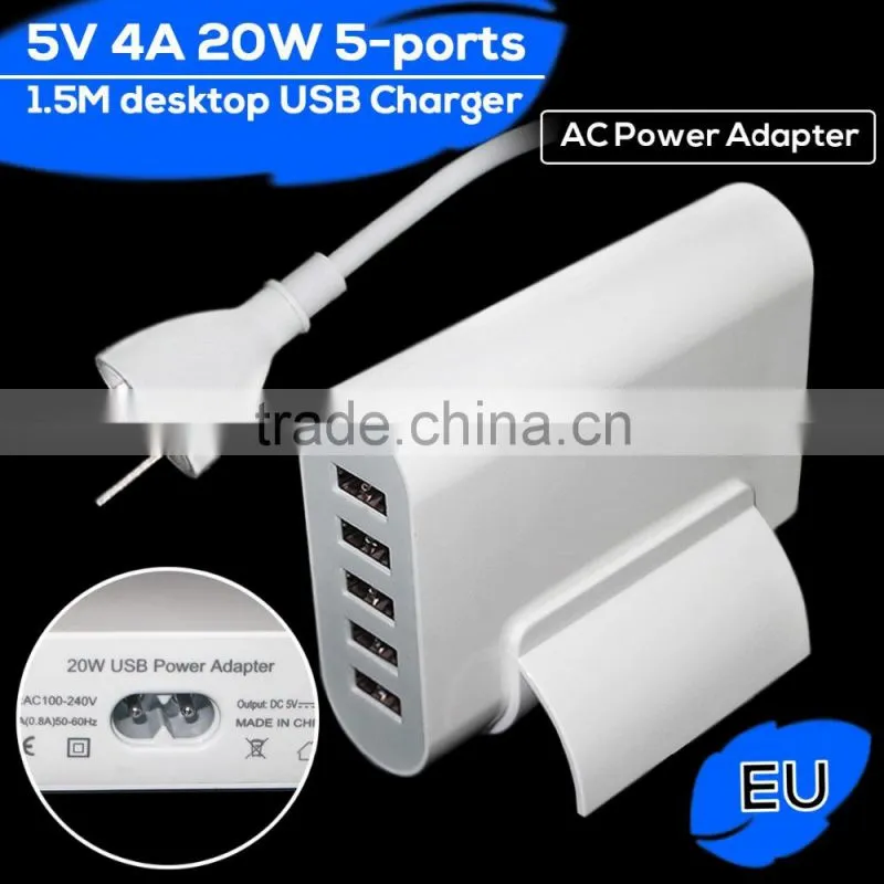 40W 5V 8A 5 Ports USB Charger,home charger,travel charger,wall charger,For iPhone6 iPad Samsung Smart Phone black USB charger