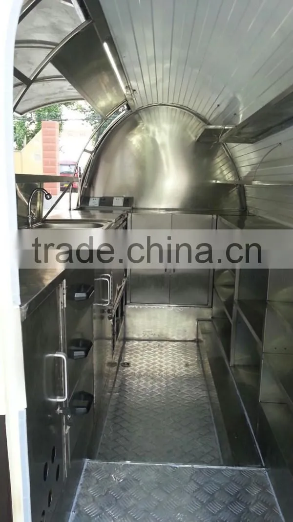 2016 customized made stainless steel mobile hand push food cart for sale
