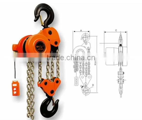 high efficiency dht 5t manual electric chain hoist