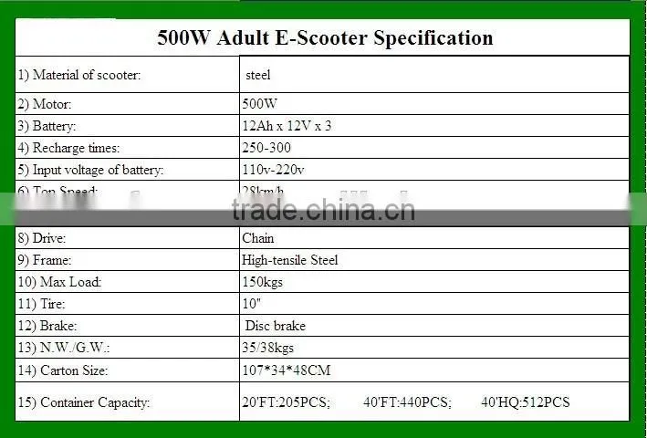 500W Electric Scooter SX-E1013-500