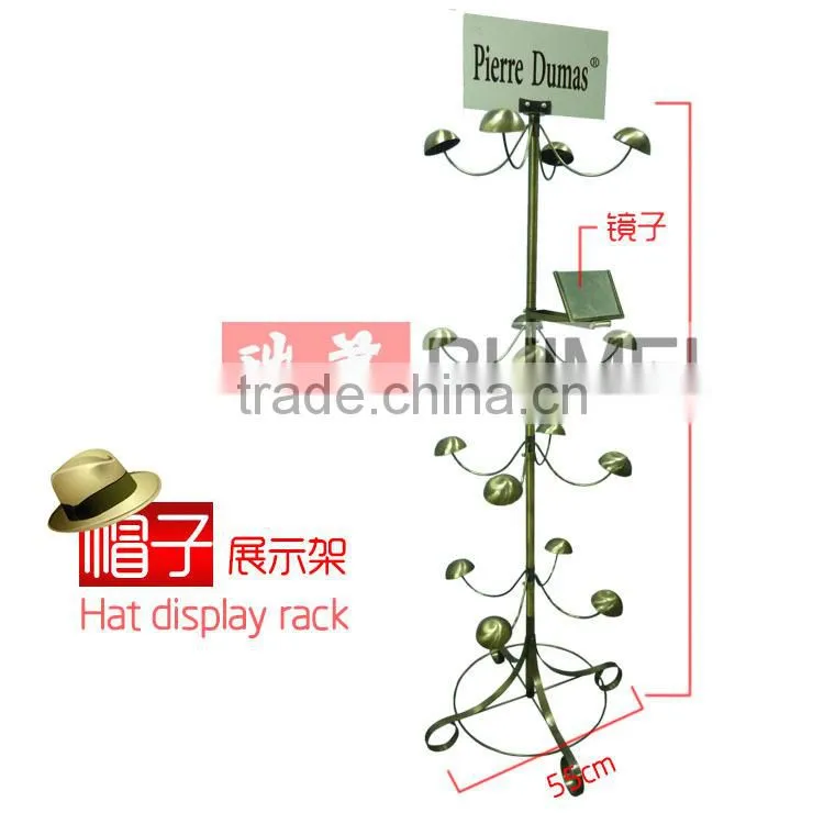 Floor standing multi-level removable hat display stand