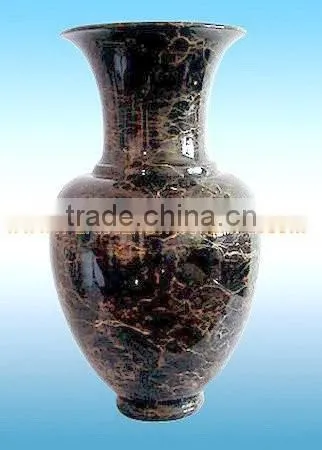 NATURAL BLACK AND GOLD MARBLE FLOWER VASES