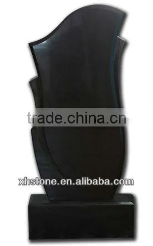Russian Black Polished Memorial Tombstone
