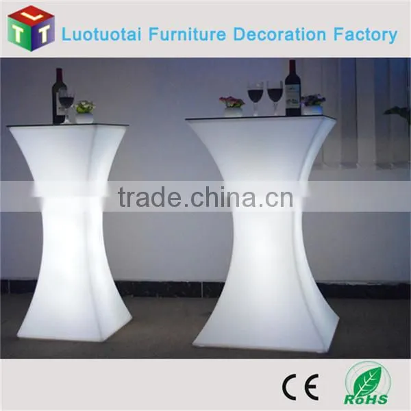 square led table/illuminated glowing led furniture/16 color change led bar table