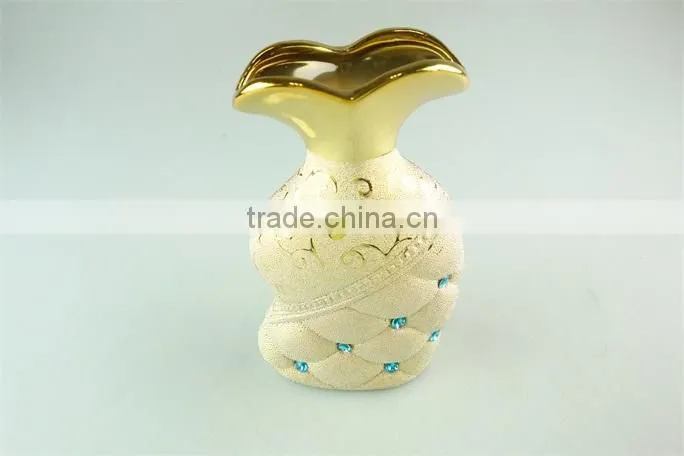 wholesale Ceramic Vases, 2015 latese fashion electroplated gold ceramic vase