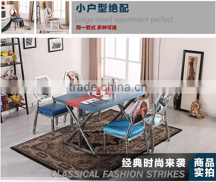 Quality European antique metal upholstered dining chair QL-T851