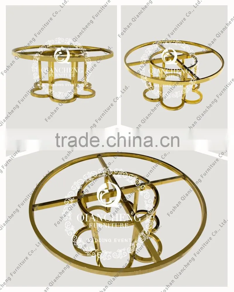 Popular flower design gold color coffee table