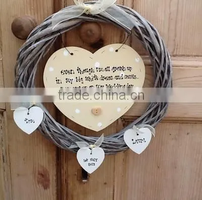 Christmas wicker heart-shape wreath & Wicker hanging heart & wicker Christmas crafts