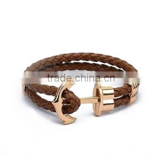fashion accessories bracelet woman 2017 leather bracelet anchor bracelet