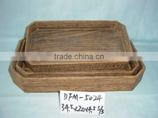 storage carbonize wooden tray ,wooden plate for sale