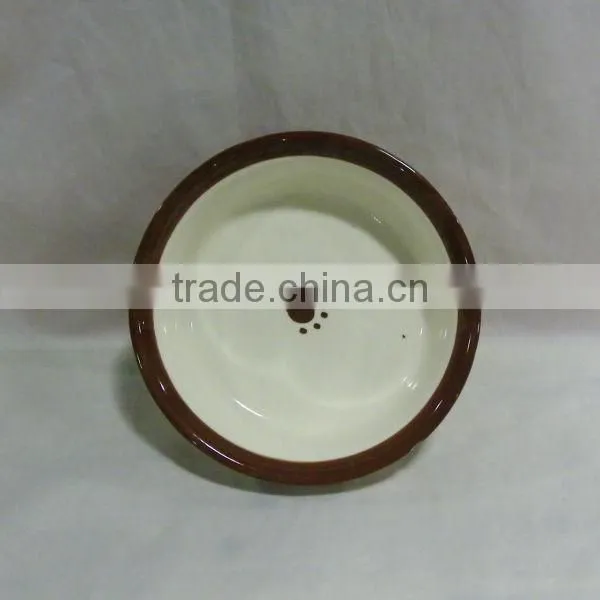 Brown Prints Ceramic Water Bowl for Pet