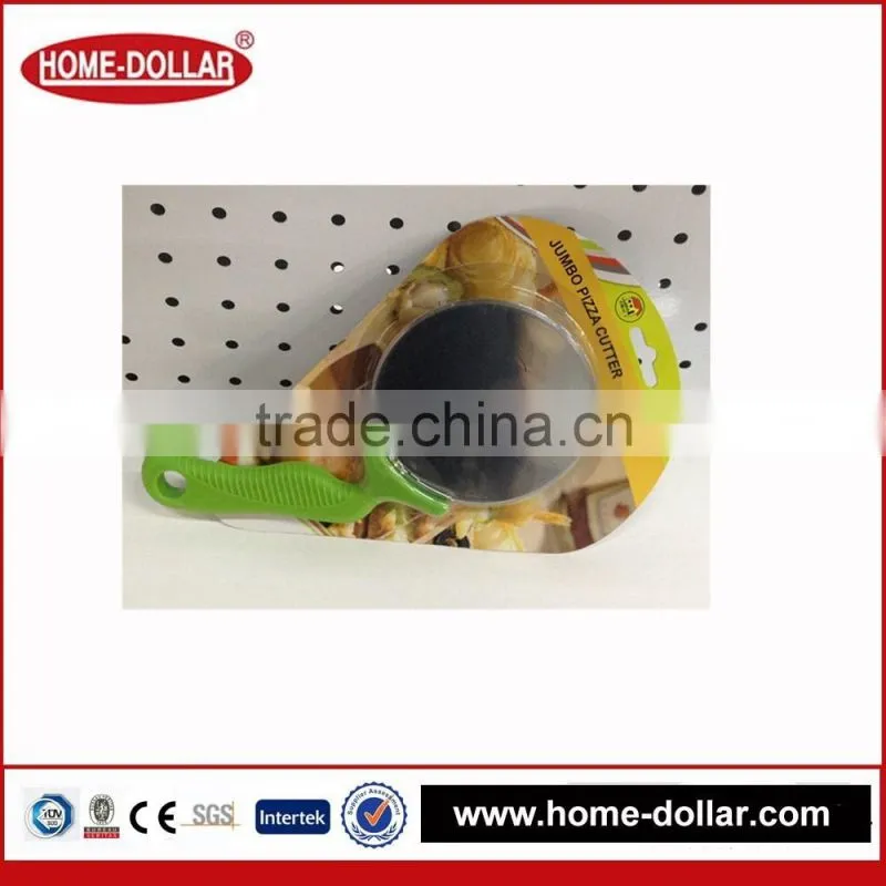 METAL KNIFE WITH PLASTIC HANDLE GREEN 12CM LENGTH PIZZA WHEEL