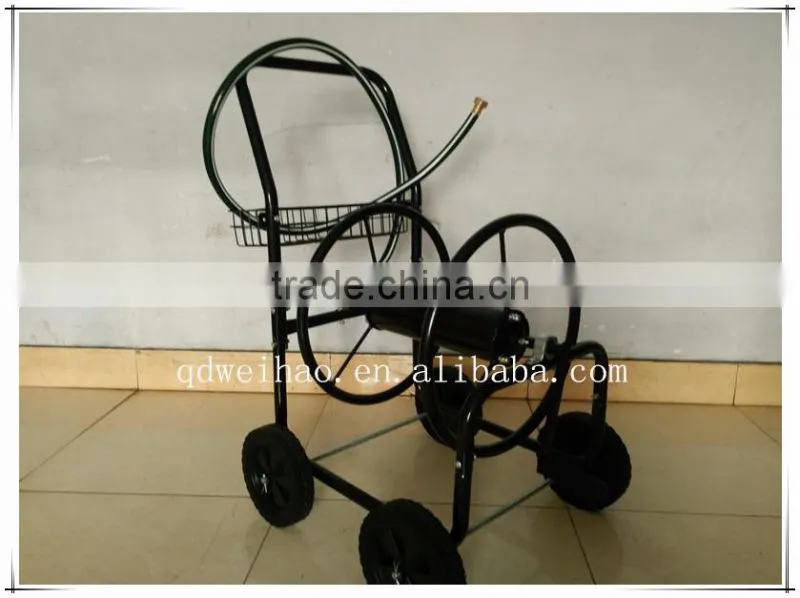 Metal Four Wheel Garden Hose Reel Cart