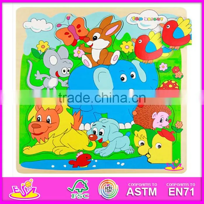 2016 new design educational toy wooden puzzles for preschoolers W14C074