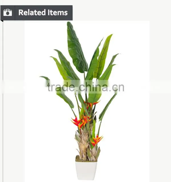 Green decorative artificial banana tree plastic banana plants
