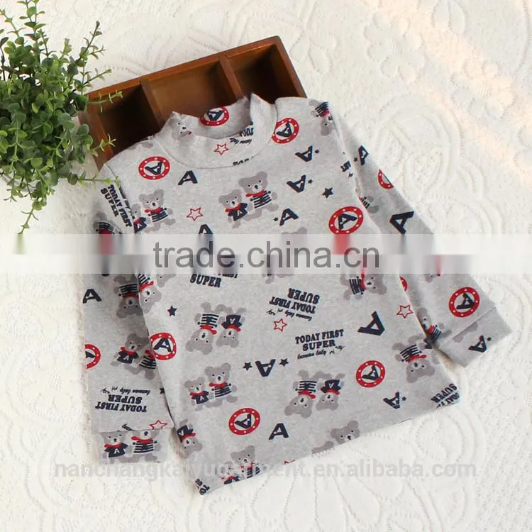 Autumn and winter is thick cotton girls boys half turtleneck bottoming shirt with children baby bring long sleeved T-shirt