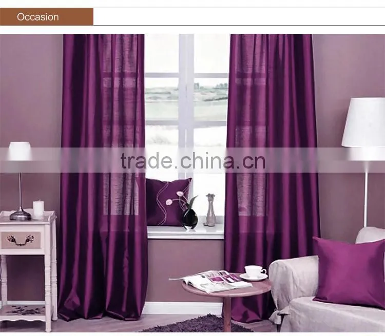 latest designs of curtains Window curtain with silk touch, half Transparent curtain,fake silk curtain for living room windows