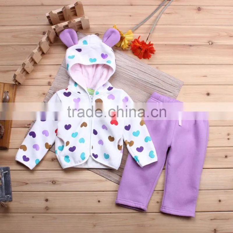 Girls clothing plushed fleece casual tops contrast color sweatshirt
