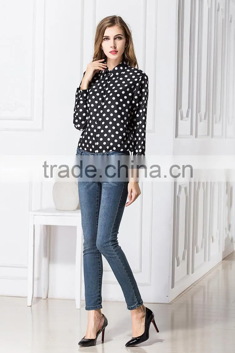 Latest Hot sell european summer 100% Cotton ladies New Design Ladies office t shirt 2015