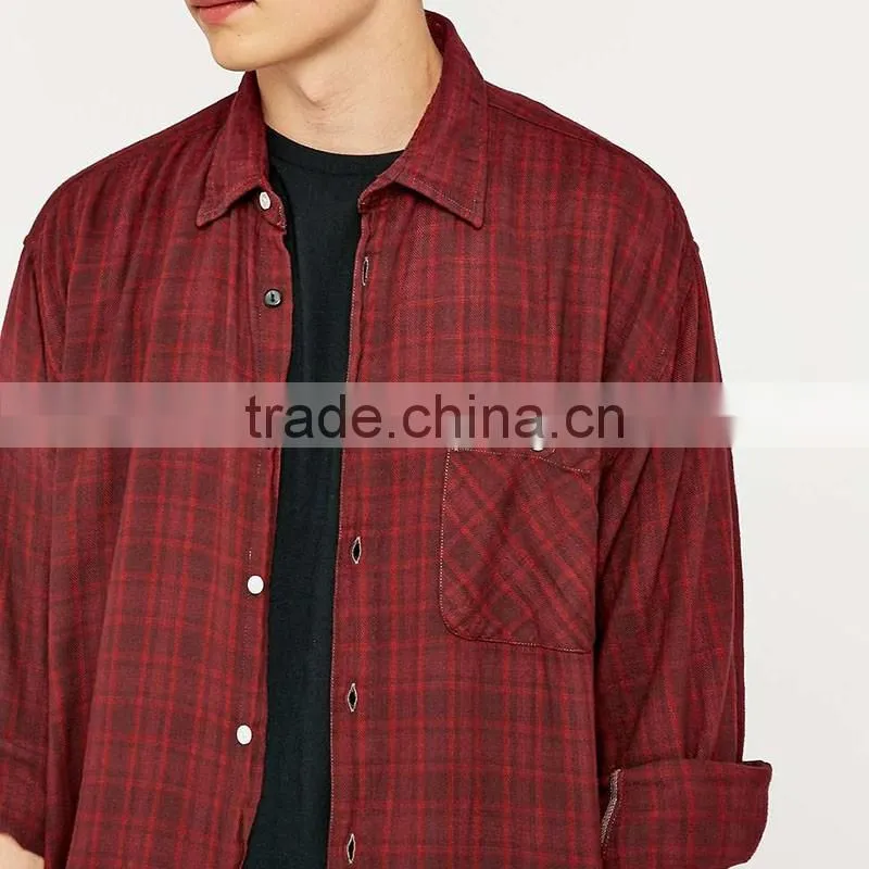 Italian style extra long sleeve checked shirts famous brand shirts for men