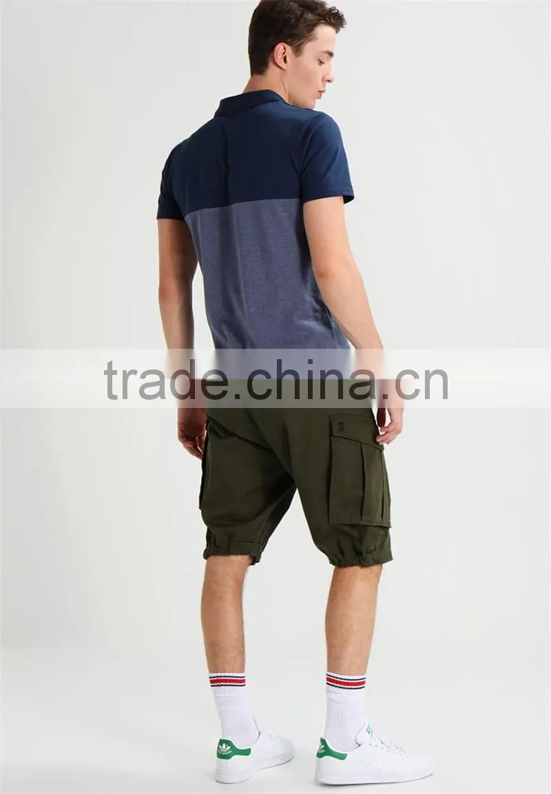 MGOO Hot Sale Plain Dry Fit Polo Shirt Color Block Men Pocket Fitness Polo T Shirt