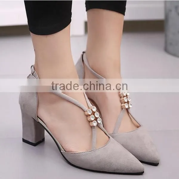 F20010H Pointed suede shoes women new design women dress shoes high heel hollow ouot shoes