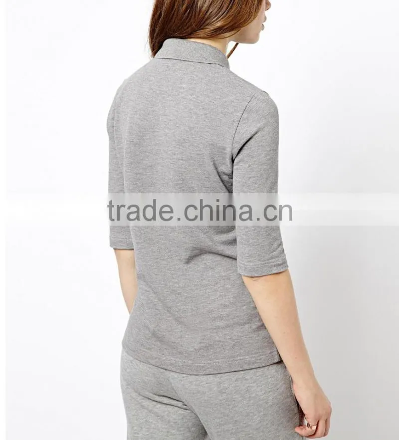 100% cotton 3/4 length wholesale soft polo shirt