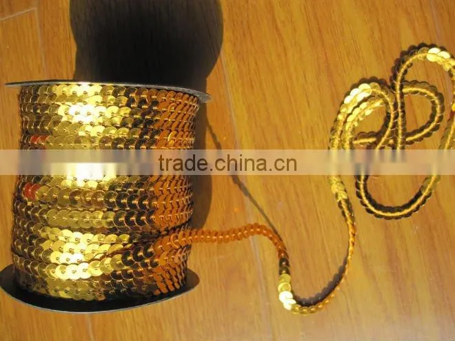 PET sequins band roll multi color sequin chain roll