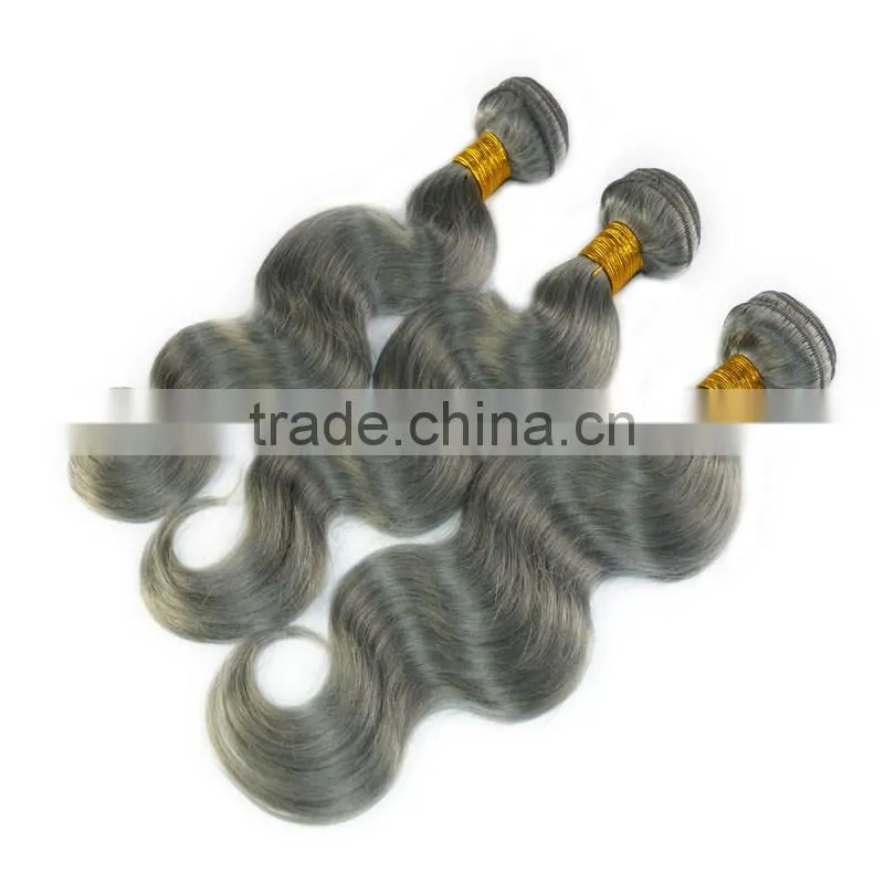 Halo Hair Extensions,Ombre Weave 1B Silver Grey Human Hair,Dumei Hair