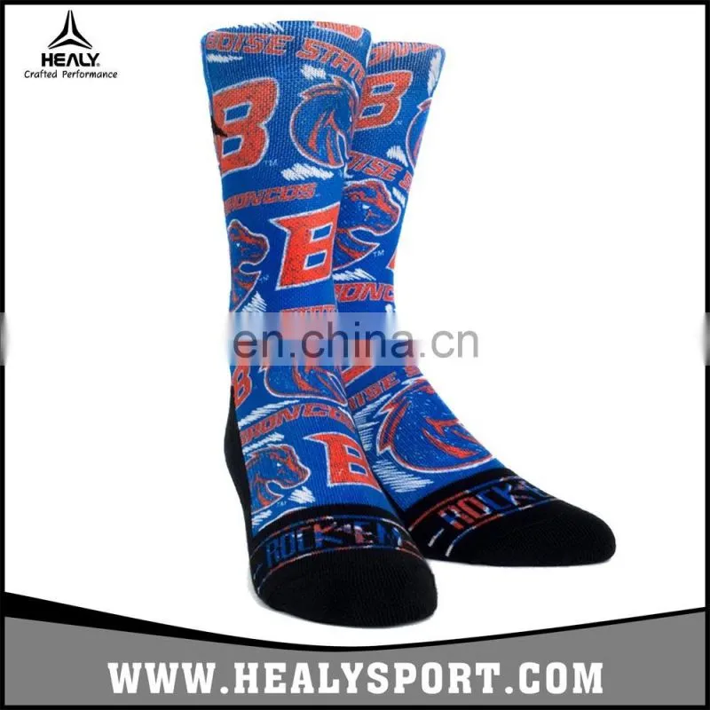 Printing Buster Mascot Boise College Football Comfortable Stretch Cotton Socks