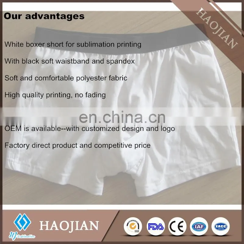 Polyester Sublimation white boxer shorts